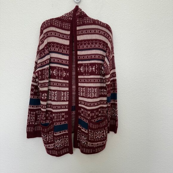 Billabong Aztec Trek Knit Open Front Cardigan Sweater JV12CAZB Womens size Large - Picture 1 of 10